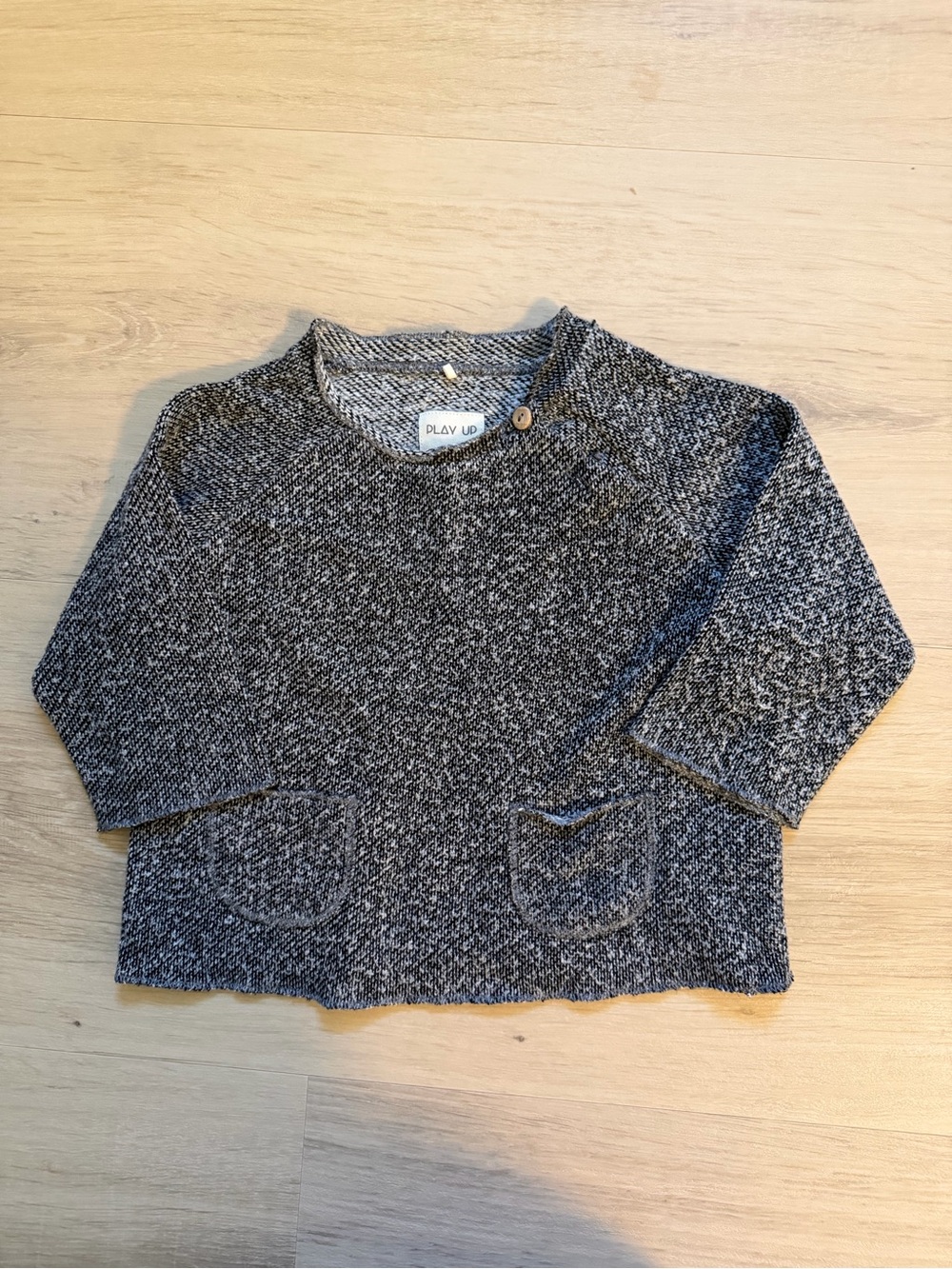 Heather Gray Knit Kids Sweater tee from Play Up Designer baby brand